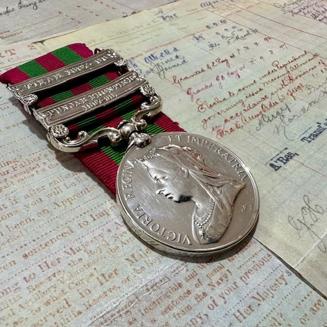 ***New In***Victorian India Medal with Two Bars and Research Package - 3708 PTE. J. GRAY. 1st BTN. GORDON HIGHANDERS.