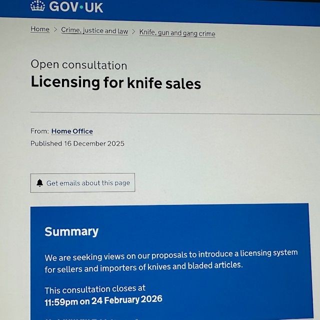 ***MUST WATCH***Licensing for Knife Sales Consultation December 2025.